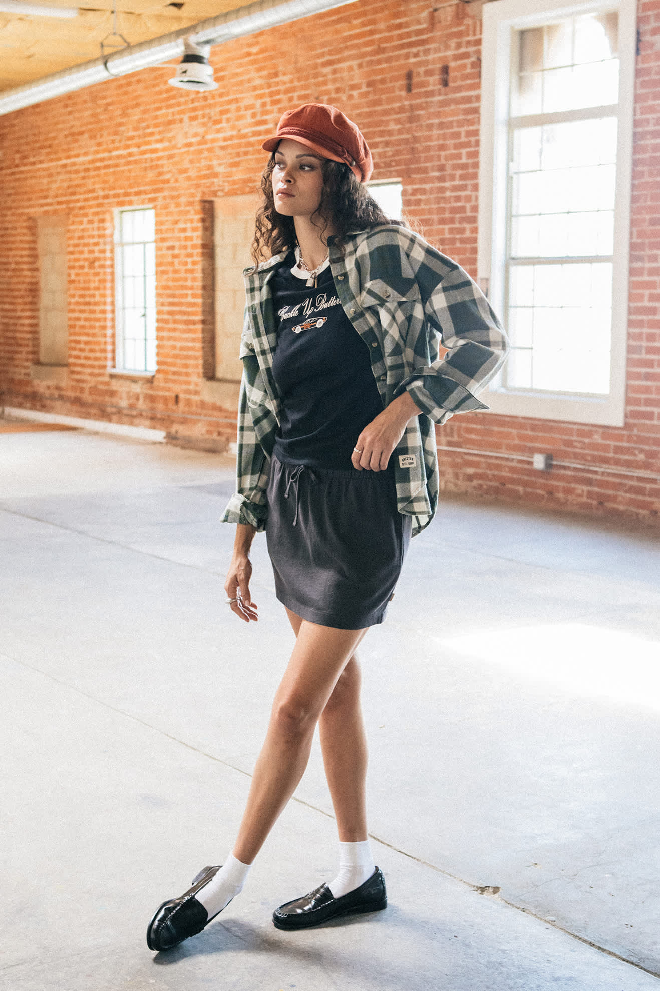 Women's Carefree Organic Garment Dye Lounge Skirt in the color Black - Men's Lifestyle image