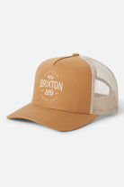 Unisex Fremont Netplus Trucker Hat in the color Copper/Sand - Front Product Laydown Image