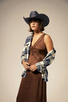 Unisex Laredo Panama Straw Cowboy Hat in the color Navy - Women's Front View