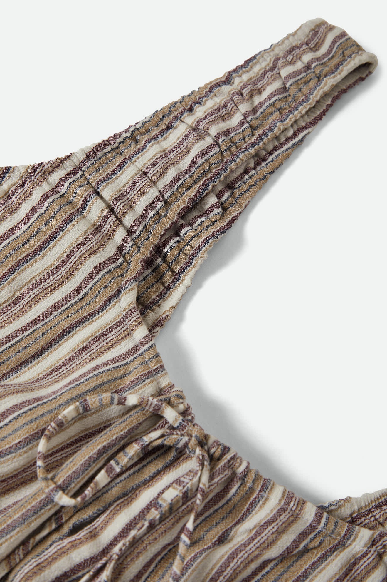 Women's The Abigail Tie Top in the color Worn In Robust Red Stripe - Additional Laydown image