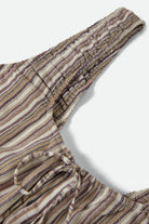 Women's The Abigail Tie Top in the color Worn In Robust Red Stripe - Additional Laydown image