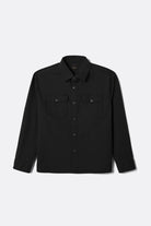 Men's Ash Denim L/S Overshirt in the color Black - Front Product View