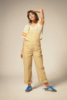 Women's Utility Overall in the color Pale Khaki - Additional Fit View