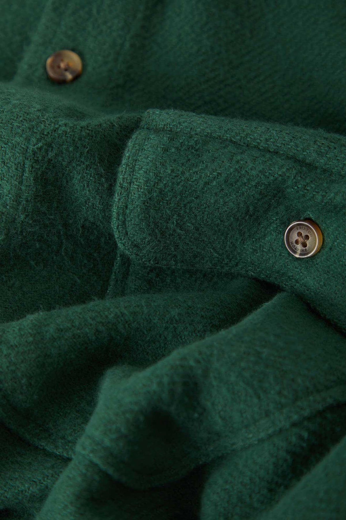 Men's Bowery Textured Twill Overshirt in the color Primal Green - Additional Laydown image
