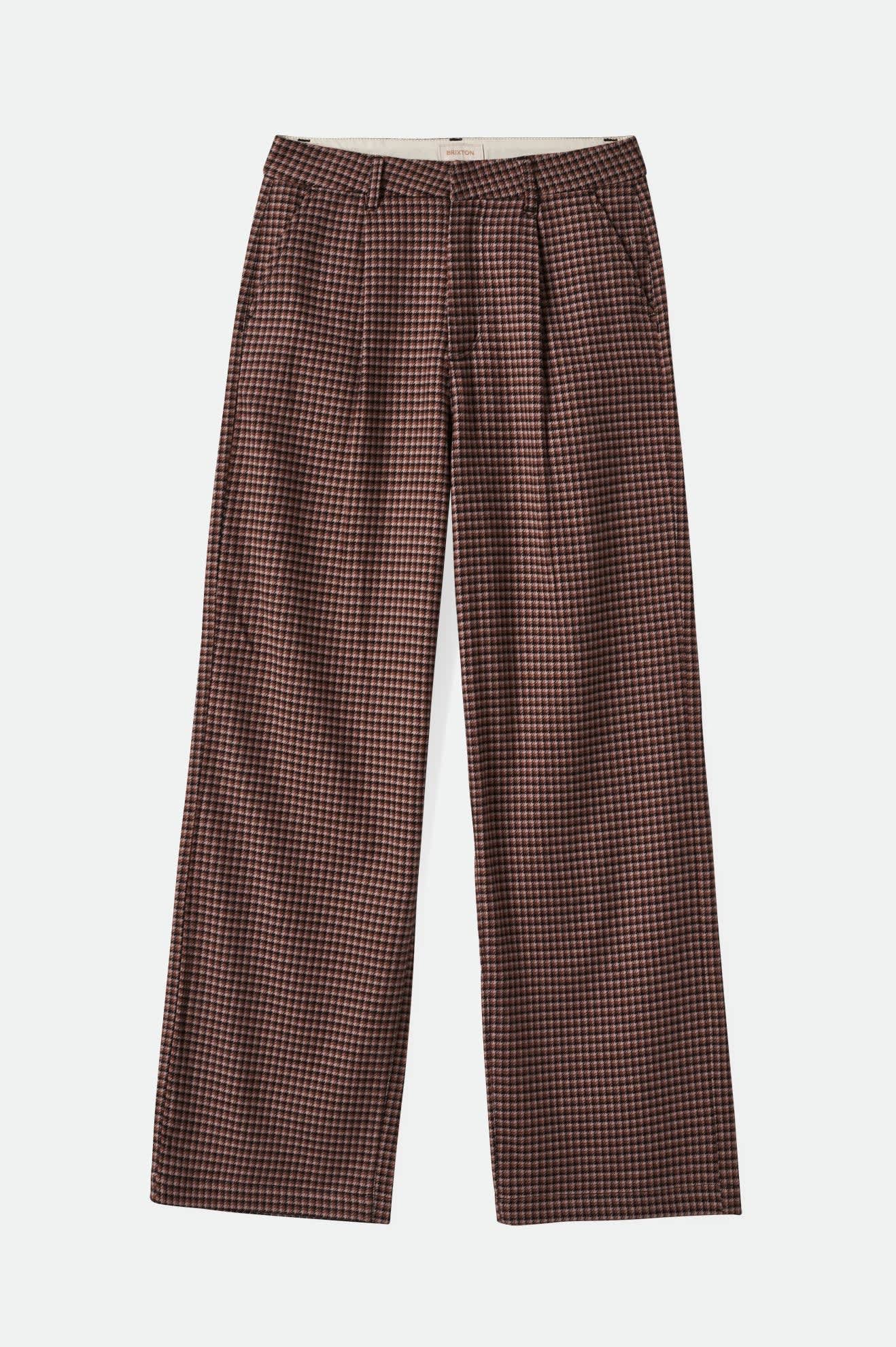 Women's Ludlow Trouser Pant in the color Pinecone Brown Houndstooth - Front Product View