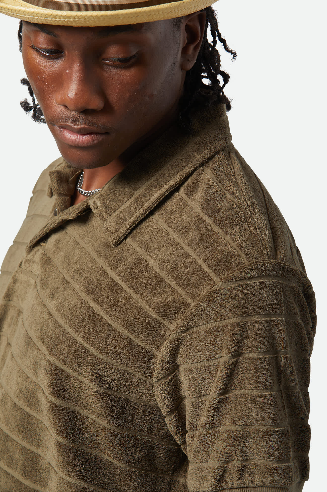 Men's Weekend Terry Cloth S/S Polo in the color Ivy Green - Additional Fit image