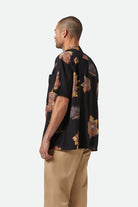Men's CRU Print Relaxed S/S Shirt in the color Washed Black/Charcoal Floral - Men's Side View