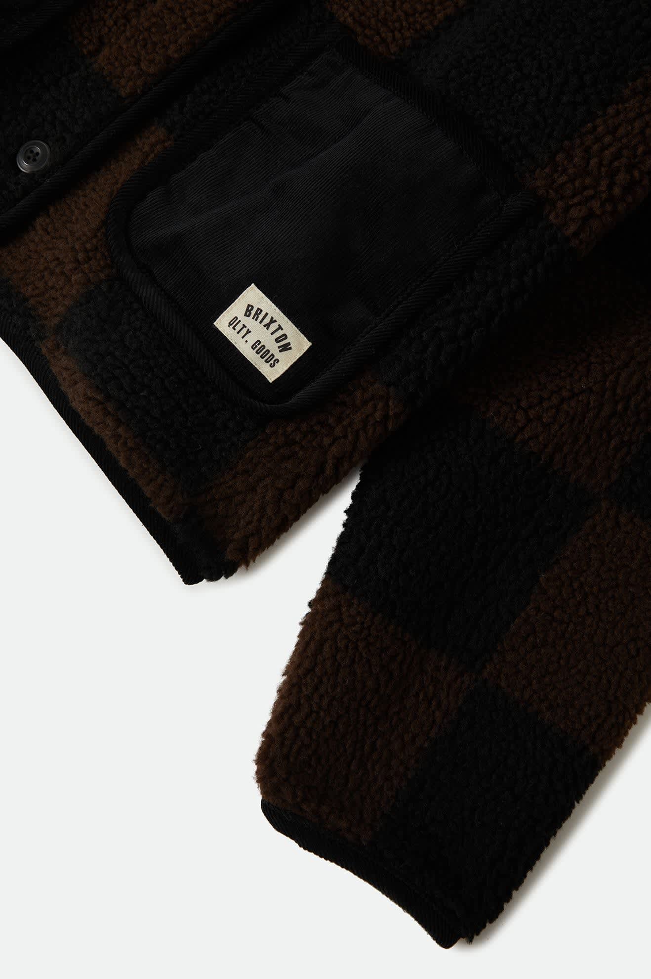 Women's Delilah Quilted Jacket in the color Black/Brown - Additional Laydown image