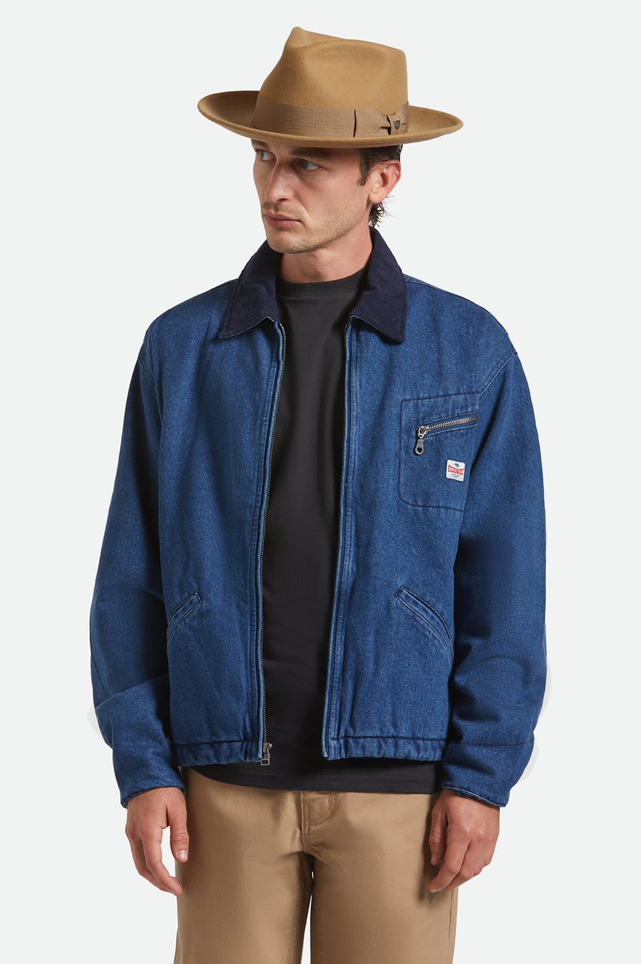 Unisex Swindle Convertabrim Fedora in the color Antique Bronze - Men's Front View