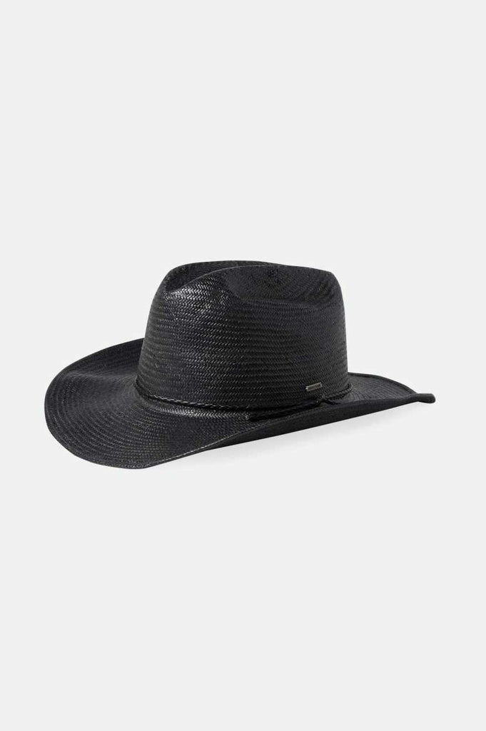 Brixton Unisex Range Straw Cowboy Hat - Black | Profile