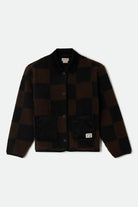 Women's Delilah Quilted Jacket in the color Black/Brown - Front Product Laydown Image