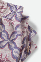 Women's Post Playa E-Waist Short in the color Off White/Blue Tile - Additional Laydown image