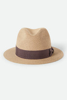 Unisex Roma Straw Packable Fedora in the color Multi Brown/Chocolate - Additional Laydown image