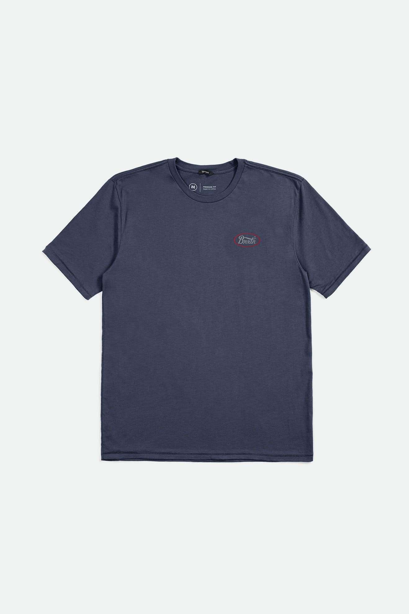 Brixton Men's Parsons S/S Tailored T-Shirt - Washed Navy/Grey/Brick | Main