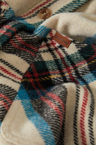 Women's Bowery Women's Soft Brushed Flannel in the color Off White Black/Tranquil Blue - Additional Laydown image