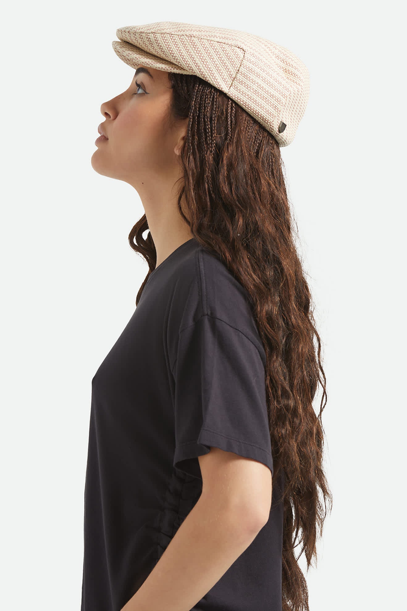 Unisex Hooligan Flat Cap in the color Celadon Green/Royal Plaid - Women's Side View