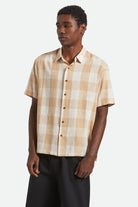 Men's Cru Linen Blend S/S Shirt in the color Off White/Sand - Men's Front View