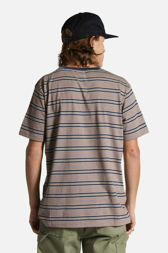 Men's Fit, Back View | Hilt Stith S/S T-Shirt - Cinder Grey/Washed Navy