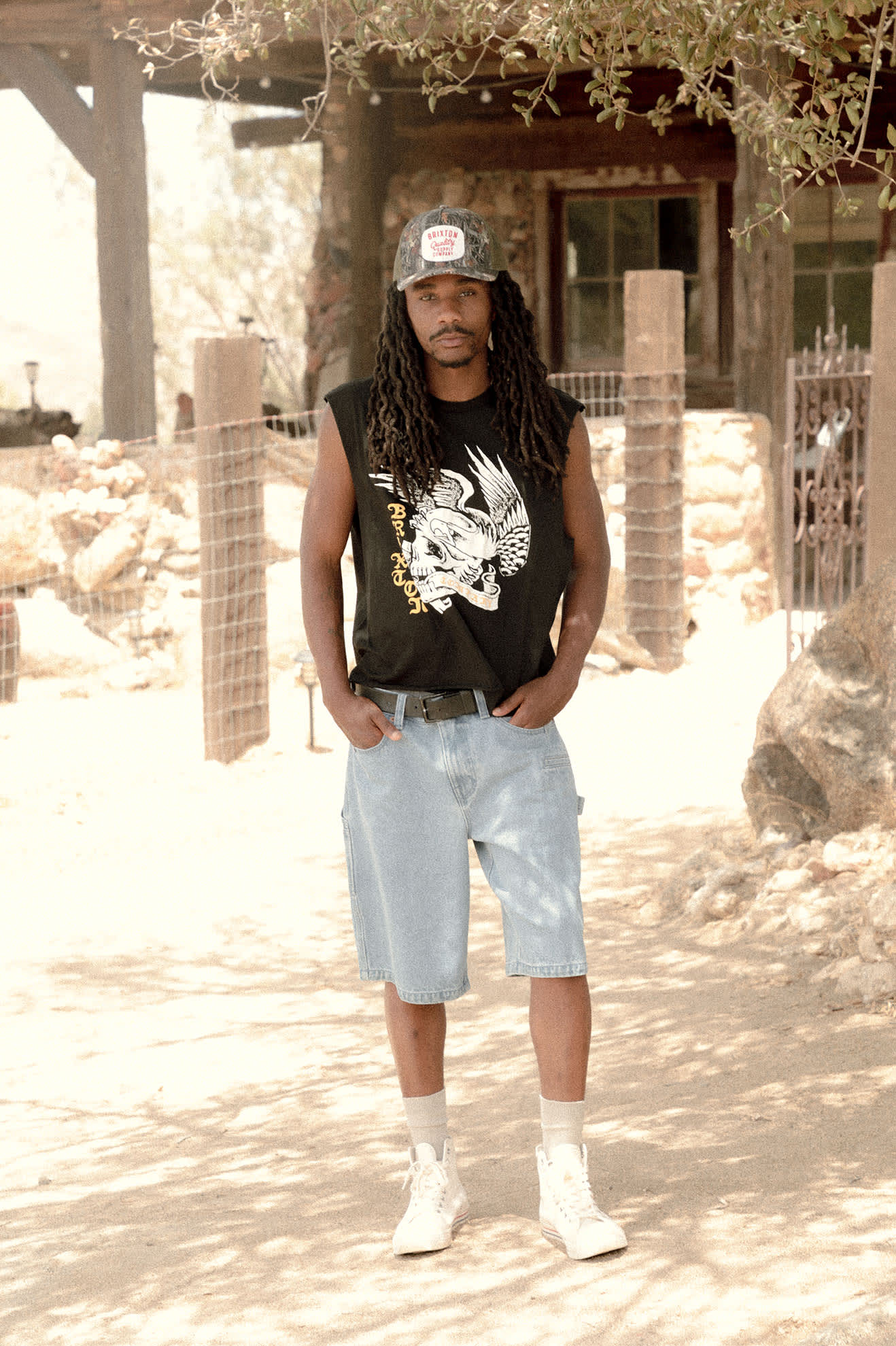 Men's Wolcott Worn In Boxy Muscle Tank in the color Black - Men's Lifestyle 3.0