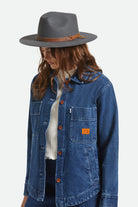 Unisex Hawkins WTHR GUARD™ Cowboy Hat in the color Asphalt/Brown - Women's Side View