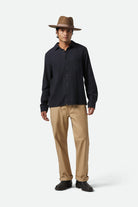 Men's Hasting Kapok L/S Flannel in the color Heather Black - Men's Front View