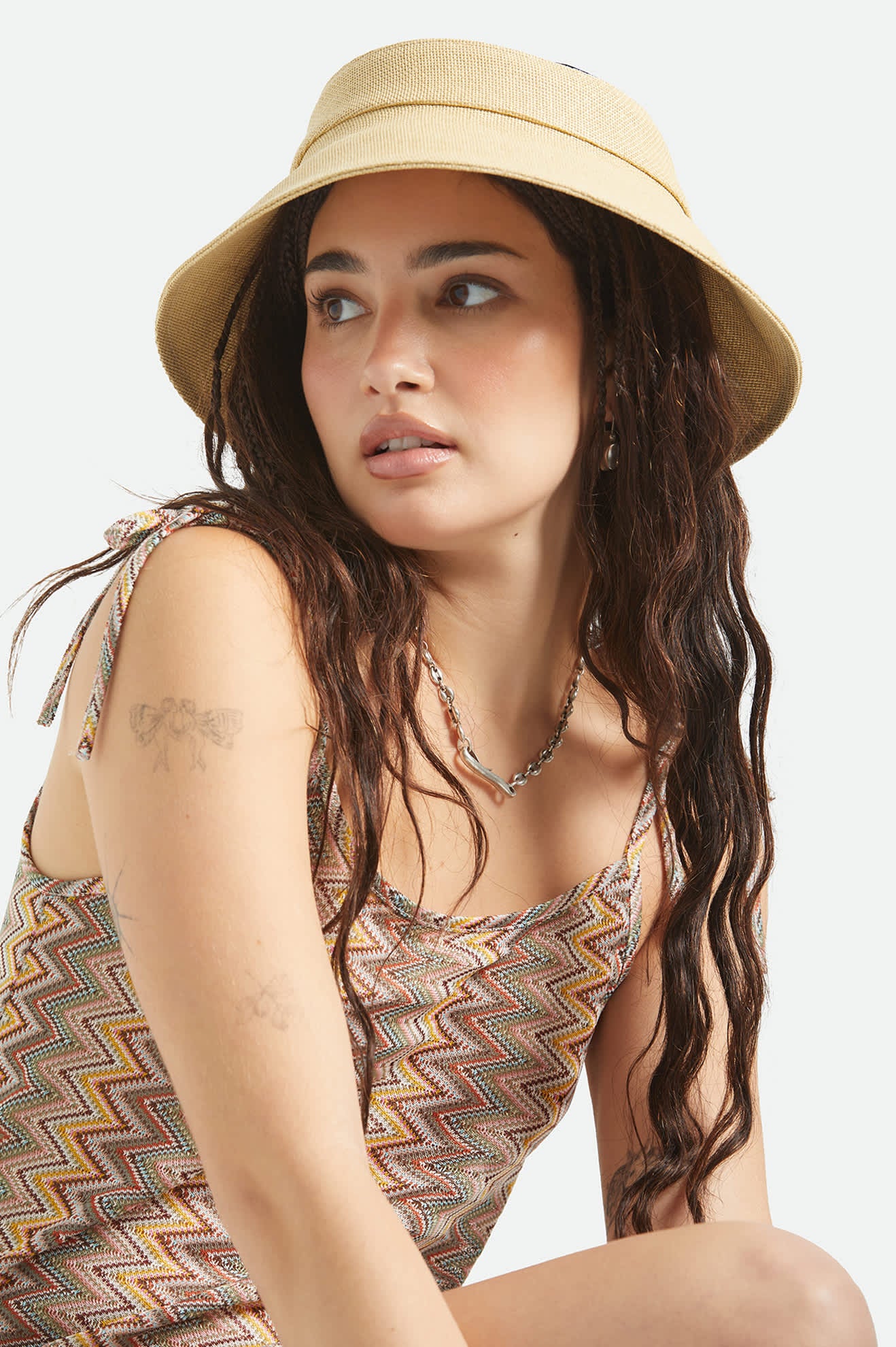 Women's Jasmine Packable Visor in the color Tan/Tan - Additional Fit image