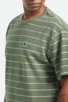 Men's Shield Pique Boxy T-Shirt in the color Dark Olive/Whitecap - Additional Fit image