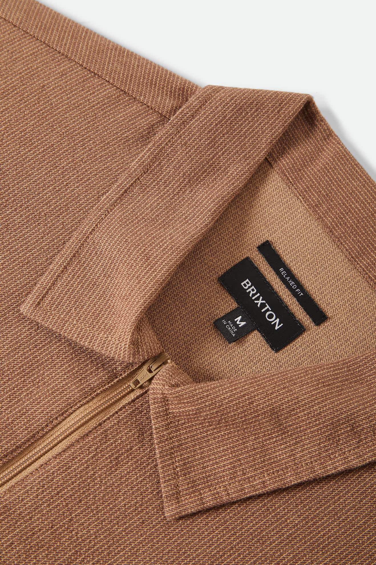 Men's Brakeman Half Zip Short Sleeve Shirt in the color Brown/Tan Stripe - Additional Laydown image