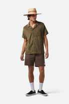 Men's Bunker French Terry Cloth S/S Camp Collar Shirt in the color Ivy Green - Men's Back View