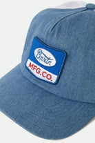 Unisex Phillips Netplus Trucker Hat in the color Denim/White - Additional Laydown image