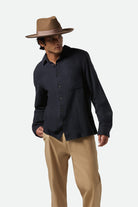 Men's Hasting Kapok L/S Flannel in the color Heather Black - Men's Side View