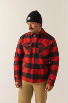 Men's Durham Lined Jacket in the color Red/Black Buffalo Plaid - Men's Front View