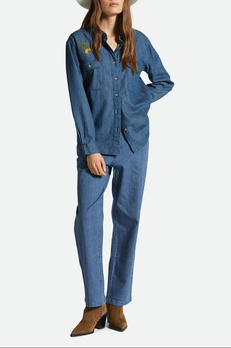 Women's Fit, Featured View | Bowery Boyfriend Overshirt - Indigo Rinse