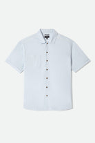 Men's The Vintage Short Sleeve Shirt in the color Blue Aura - Front Product Laydown Image