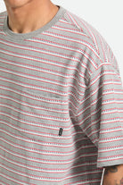 Men's Poolside Pique Box Crop T-Shirt in the color Heather Grey - Additional Fit image
