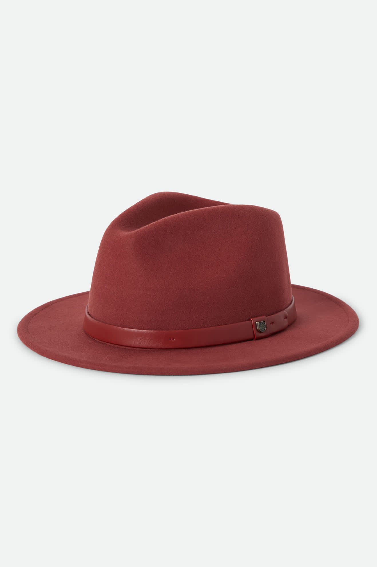 Unisex Messer Fedora in the color Dark Brick/Dark Brick - Front Product Laydown Image