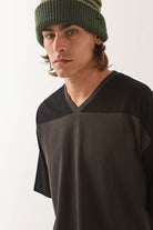 Men's Brixton Football T-Shirt in the color Black/Washed Black - Men's Side View