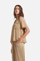 Women's Hudson Lounge S/S Shirt in the color Washed Copper/Whitecap - Women's Side View