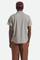 Men's Charter Stripe S/S Shirt in the color Charcoal/Grey - Men's Back View