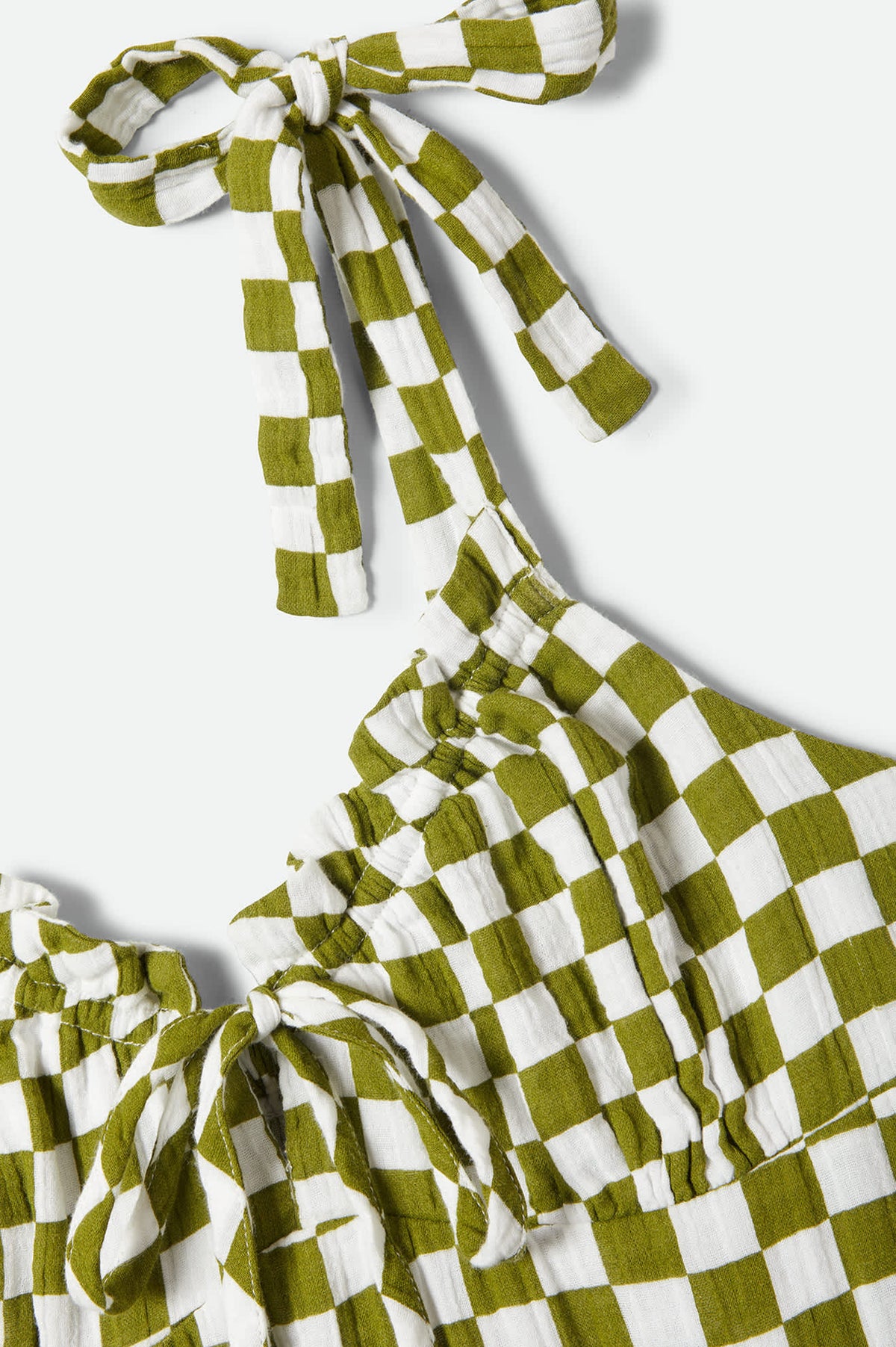 Women's The Tie Dress in the color Sublime Green Checkerboard - Additional Laydown image