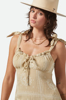 Women's Wandering Tie Dress in the color Pale Khaki Bandana - Additional Fit image