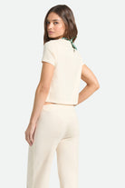 Women's The Alice Button Down Short Sleeve Shirt in the color Whitecap - Women's Back View