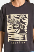 Women's Poolside Boxy Crew T-Shirt in the color Washed Black - Additional Fit image