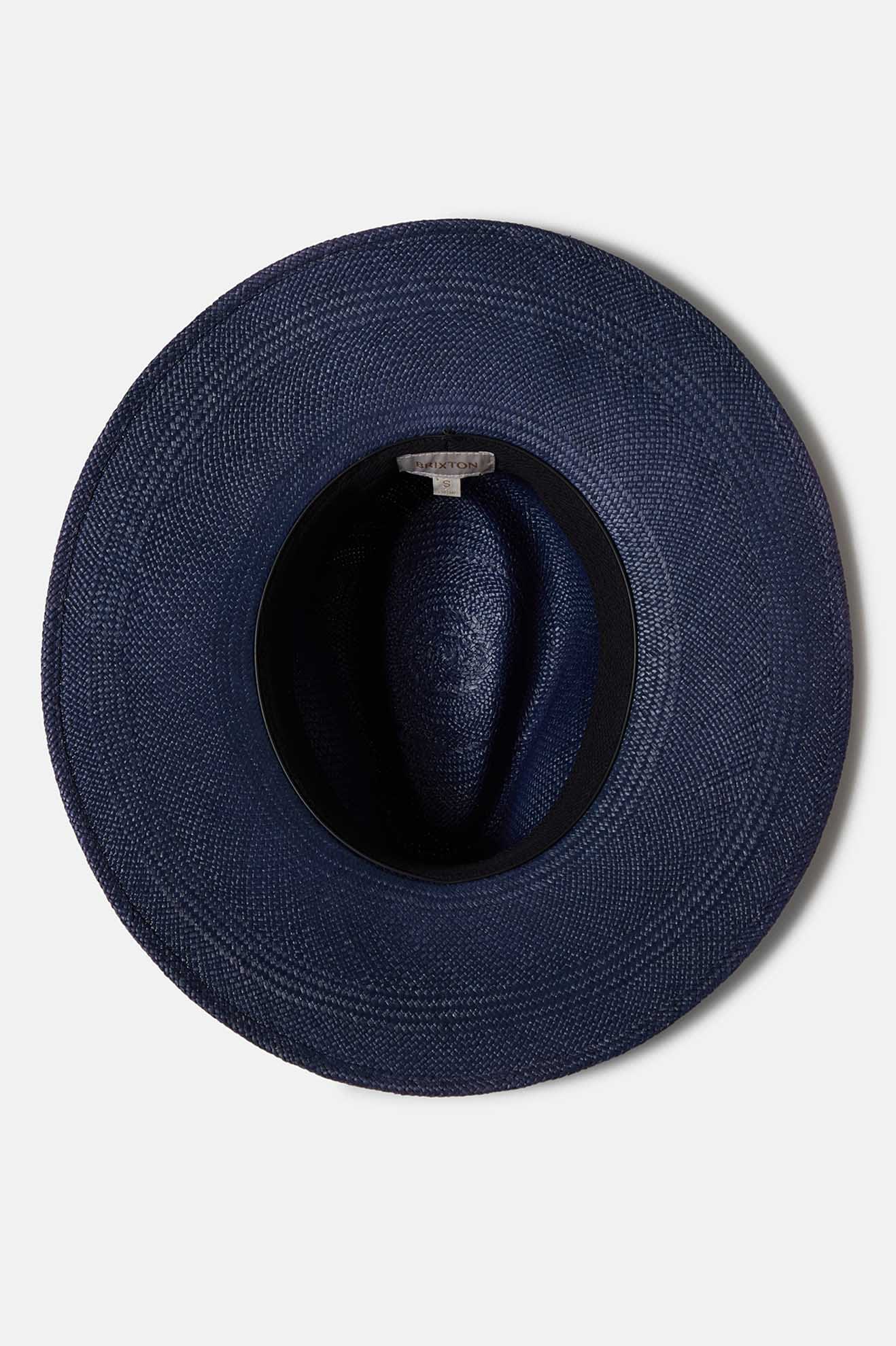 Women's Harper Panama Straw Hat in the color Navy - Additional Laydown image