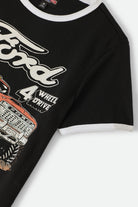 Women's Ford Mud Marathon Ringer T-Shirt in the color Burnt Rubber - Additional Laydown image