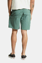 Men's Fit, Back View | Voyage Hybrid Short 7" - Trekking Green Herringbone