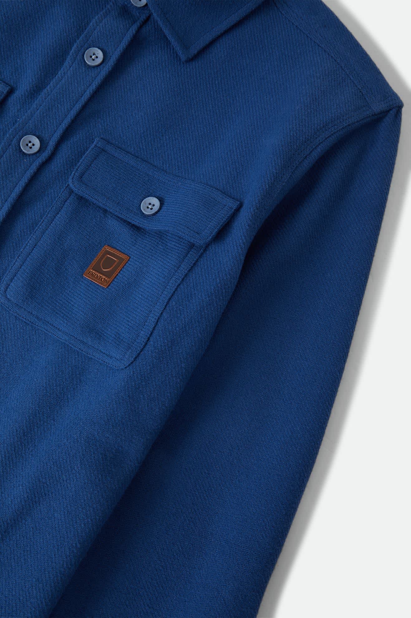 Men's Bowery Heavyweight Flannel in the color Washed Navy - Additional Laydown image