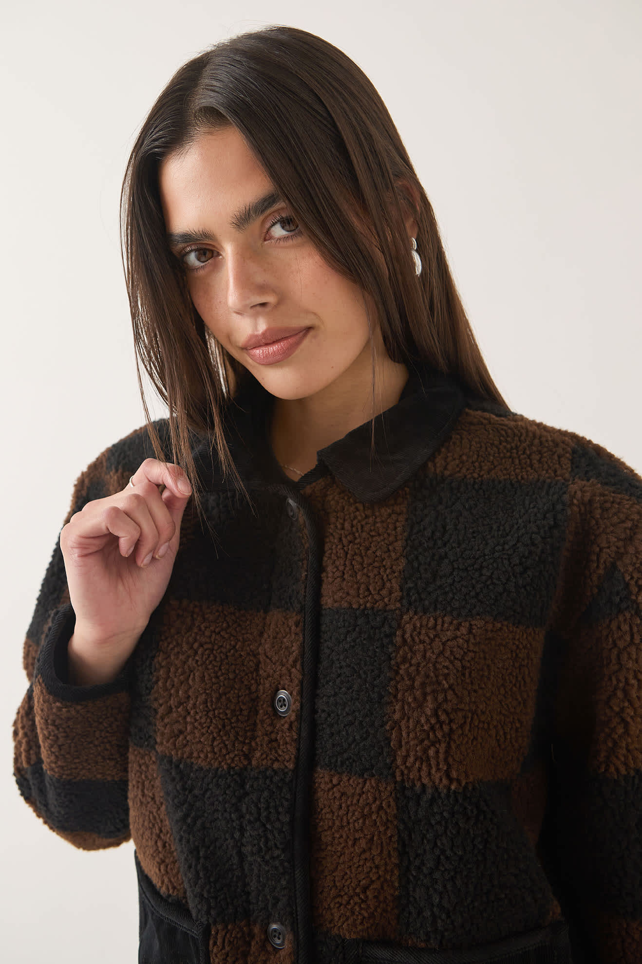 Women's Delilah Quilted Jacket in the color Black/Brown - Additional Fit image
