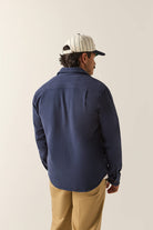 Men's Bowery Heavyweight Flannel in the color Washed Navy - Men's Back View