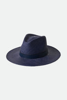 Women's Harper Panama Straw Hat in the color Navy - Front Product View